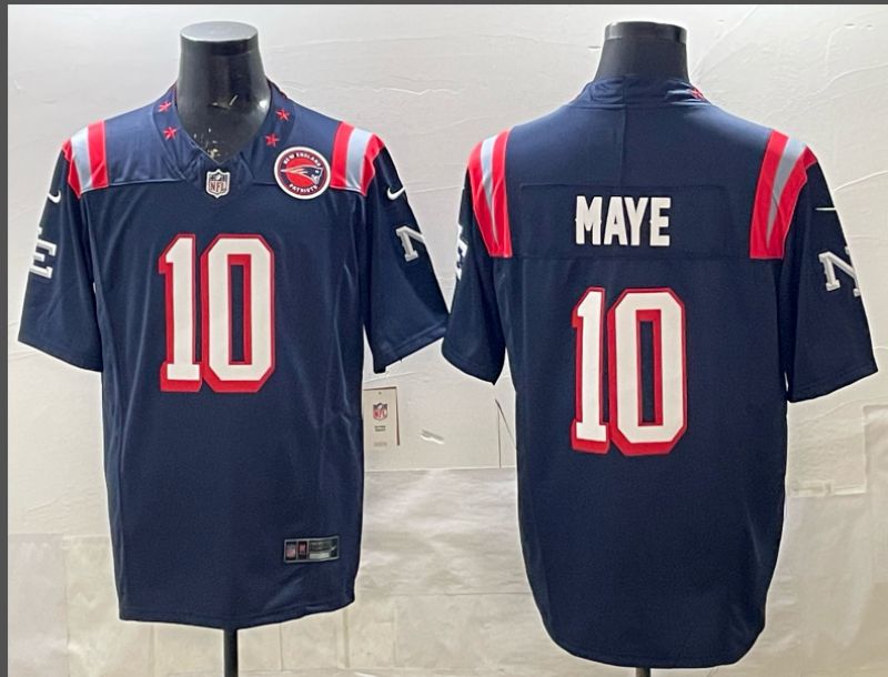 Men 2026 New England Patriots #10 Maye blue 3th generation Nike Limited NFL Jersey style 05